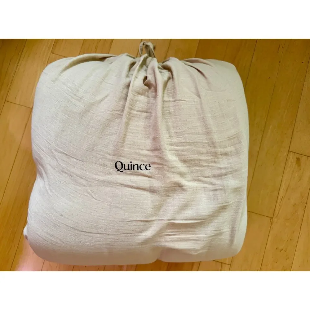 QUINCE Organic Cotton Gauze Box Quilt SET King/CAL KING Size in DUNE